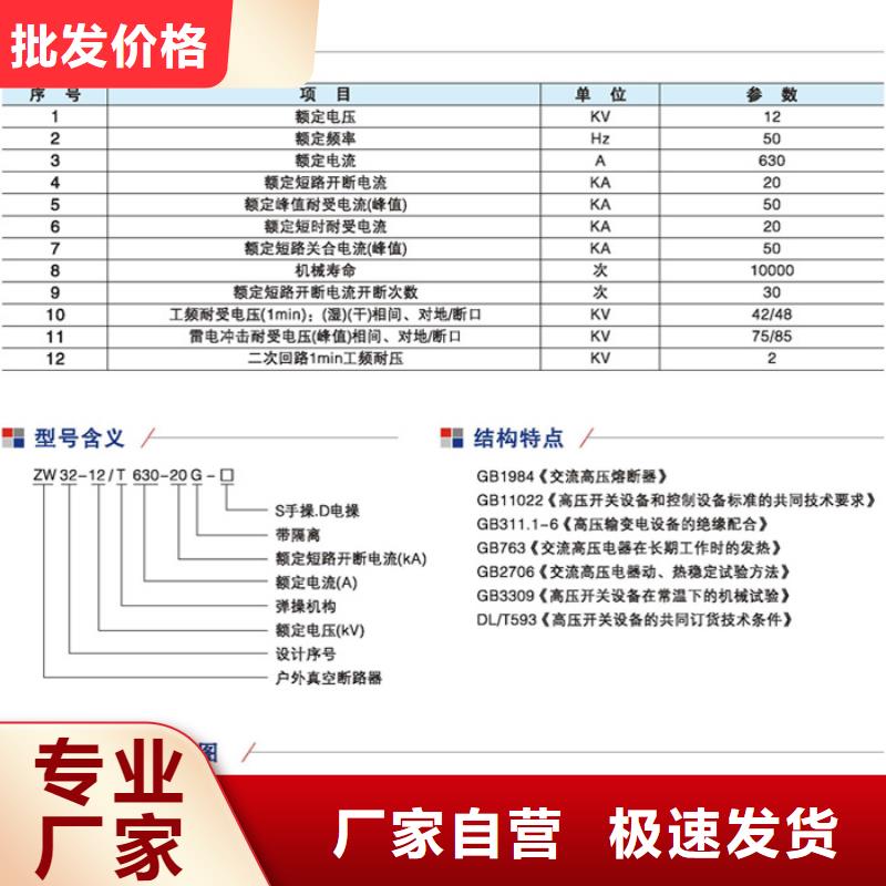 【】柱上断路器ZW32-12/630A当地服务商